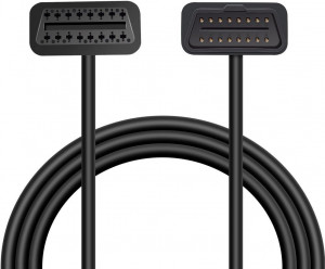 EXZA® OBD2 Verlängerungskabel (50 cm) – 16 Pin Stecker auf Buchse, flexibel & flach, kompatibel mit OBD2 Diagnosegeräten